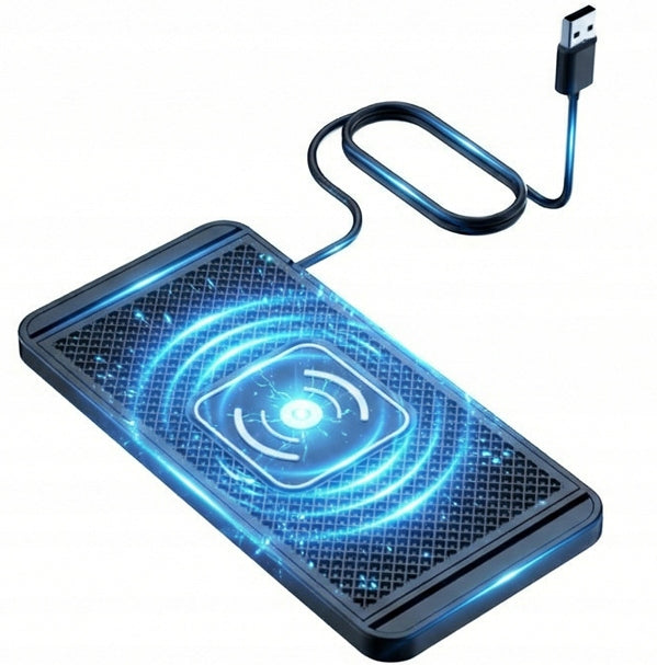 Car Induction Charger 15W Qi iPhone Samsung Xiaomi Mat 1m. USB