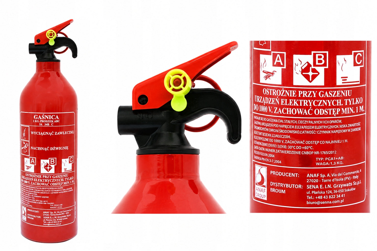 Car Powder Fire Extinguisher 1kg ABC Hit legalization to 2028 Manufacturer code 7564