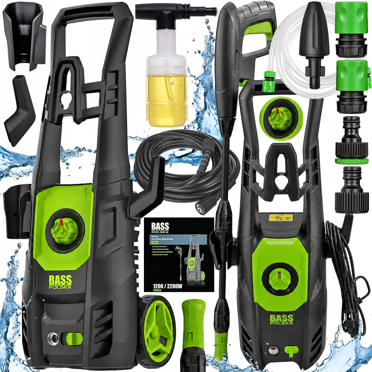 Car Pressure Washer 230 BAR Strong 2200W Foamer Set BASS PL