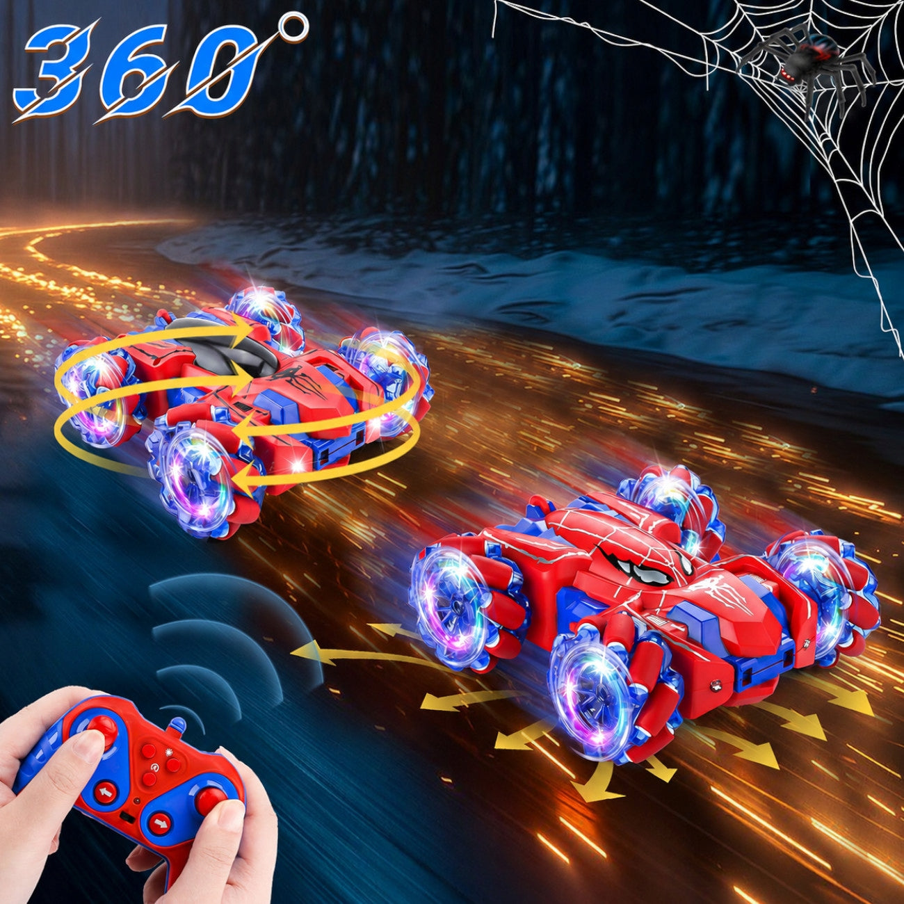 Car RC Drift Spider Stunt 4x4 360° LED Remote Controlled 2,4GHz Packaging status original