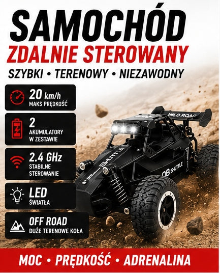 Car RC OFF ROAD 20 km/h LED 2 Rechargeable Batteries Control 2.4 GHz Packaging status original