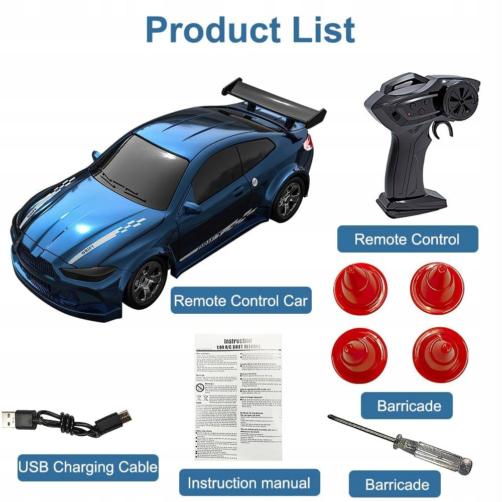 Car RC drift 1:64 LED remote controlled 2.4GHz auto USB sports style Packaging status original