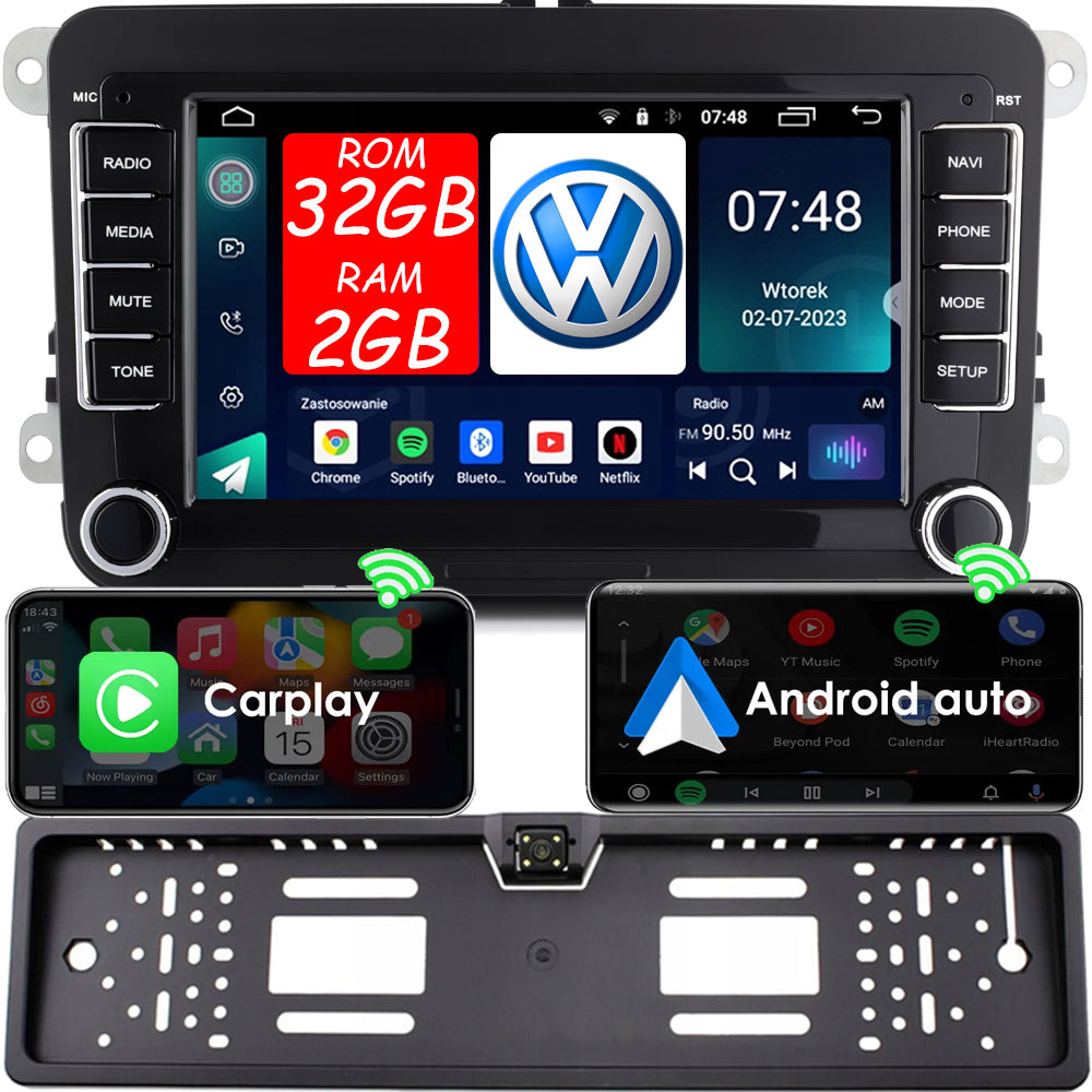 Car Radio Navigation 2DIN VW SEAT SKODA PASSAT GOLF OCTAVIA Android
