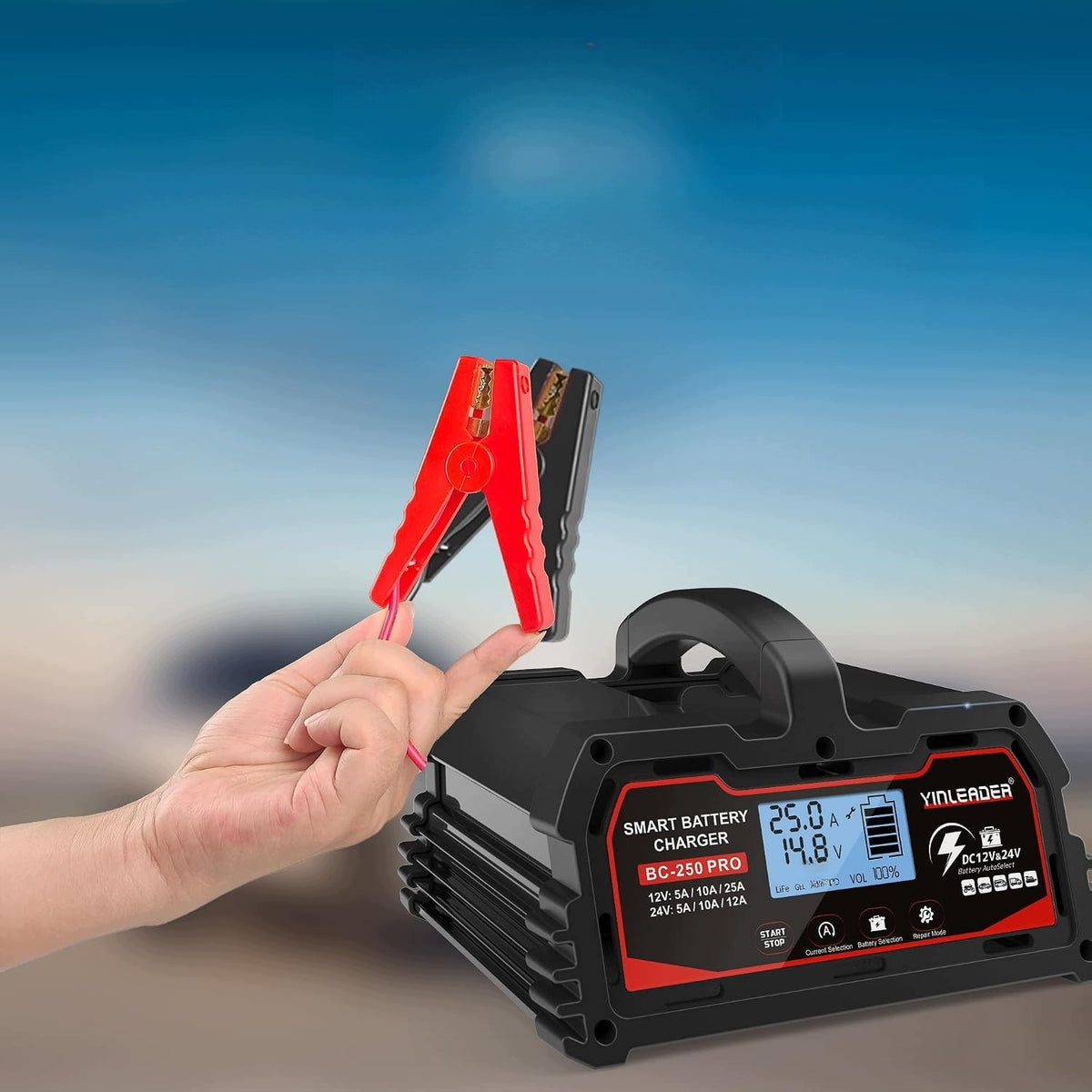 Car Rectifier 25A Automatic 12V 24V LCD For Battery Repair Maximum amperage 25 A