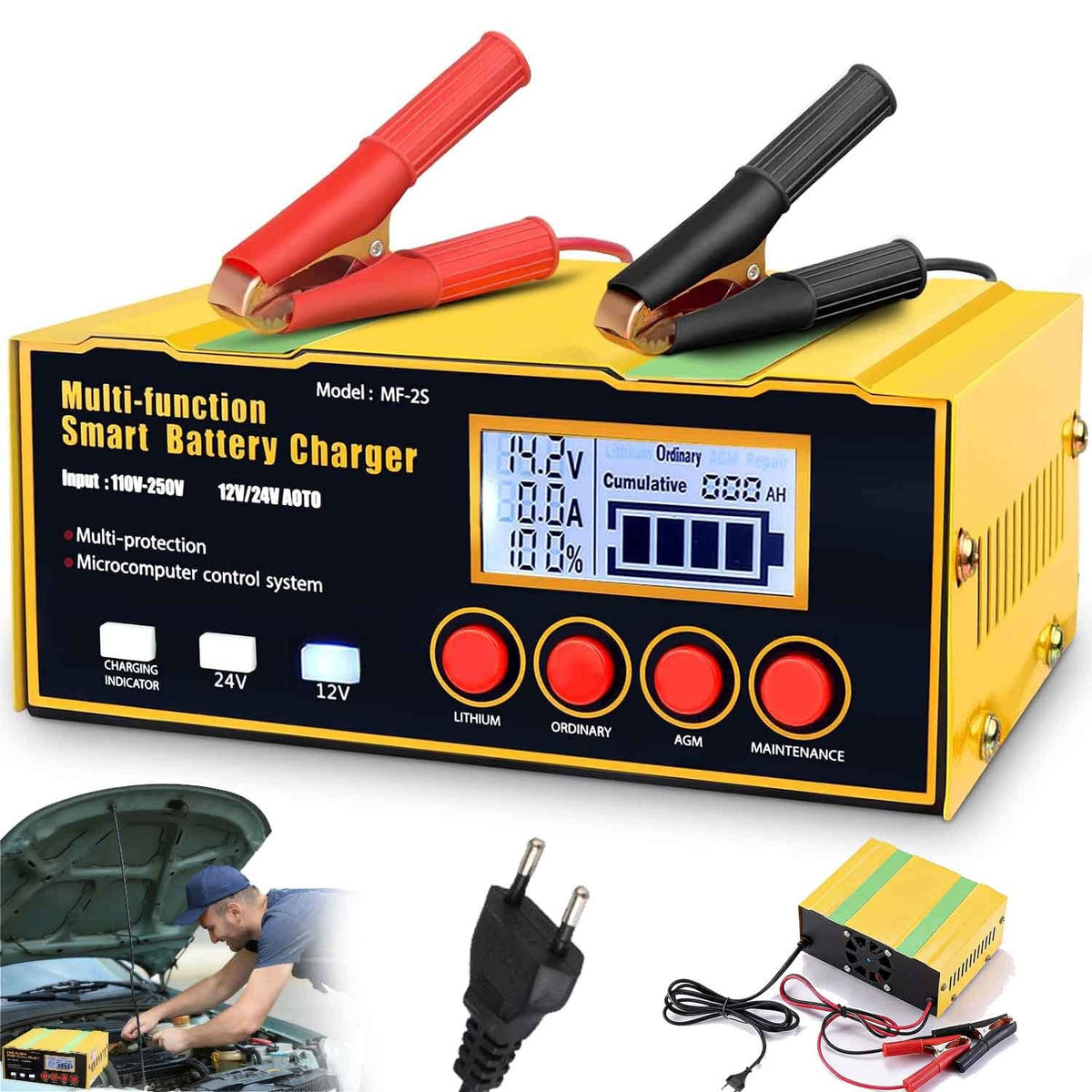 Car Rectifier for Batteries 12V 24V 12A AGM LCD Repair Function