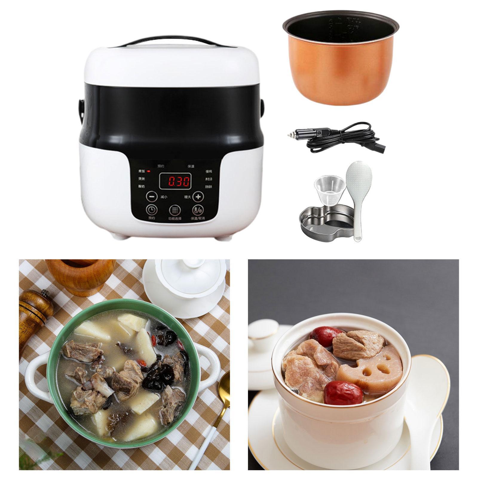 Car Rice Cooker Portable with Measuring Cup Multi Use Mini Rice 12V to 24V