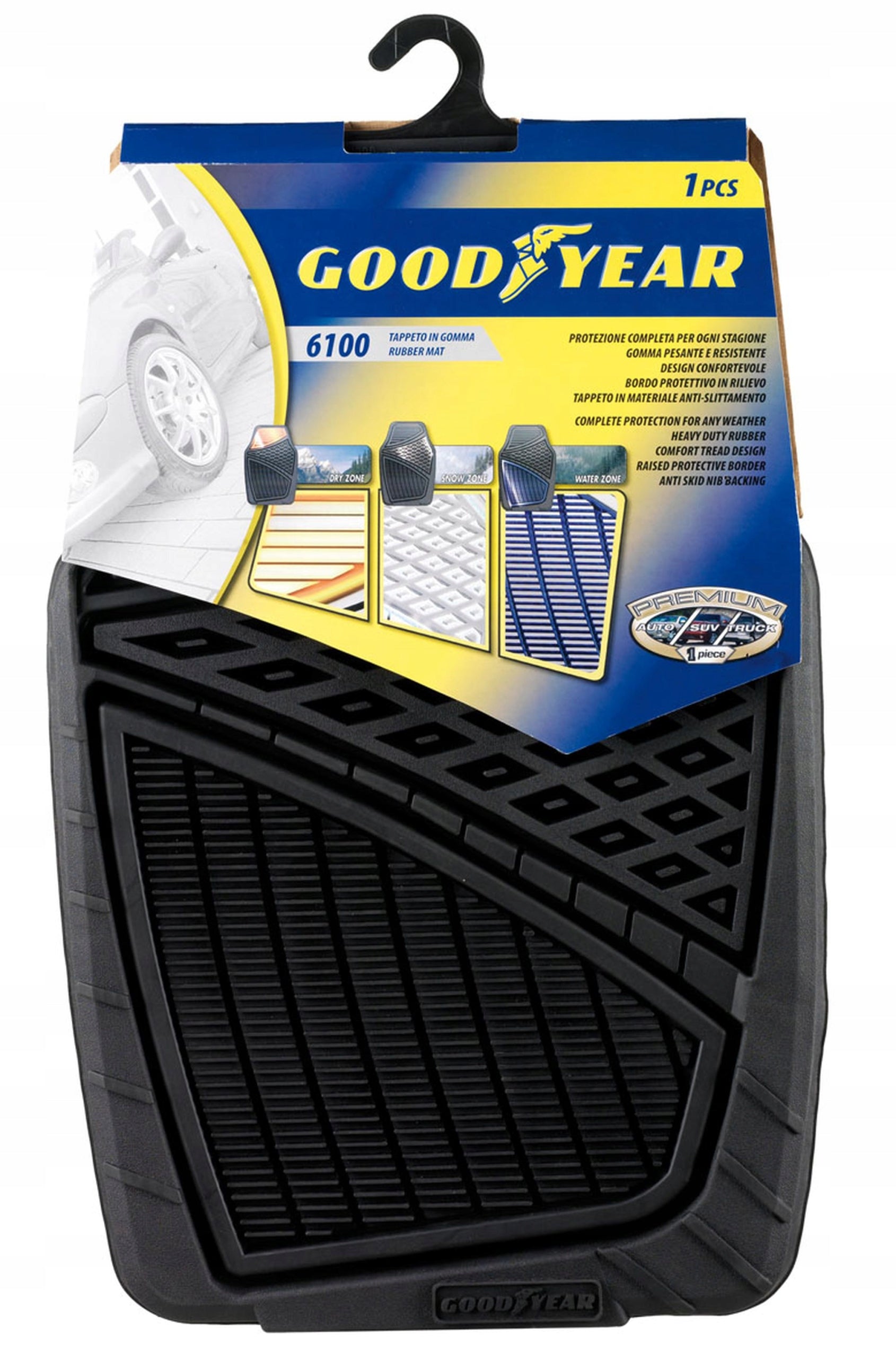 Car Rug Rubber Front 68x47 cm Universal Goodyear – Black