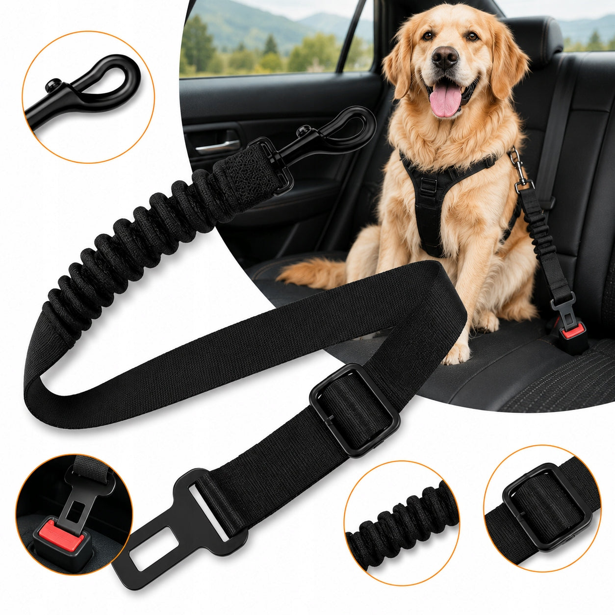Car Safety Belt for Dog and Cat Adjustable Strong