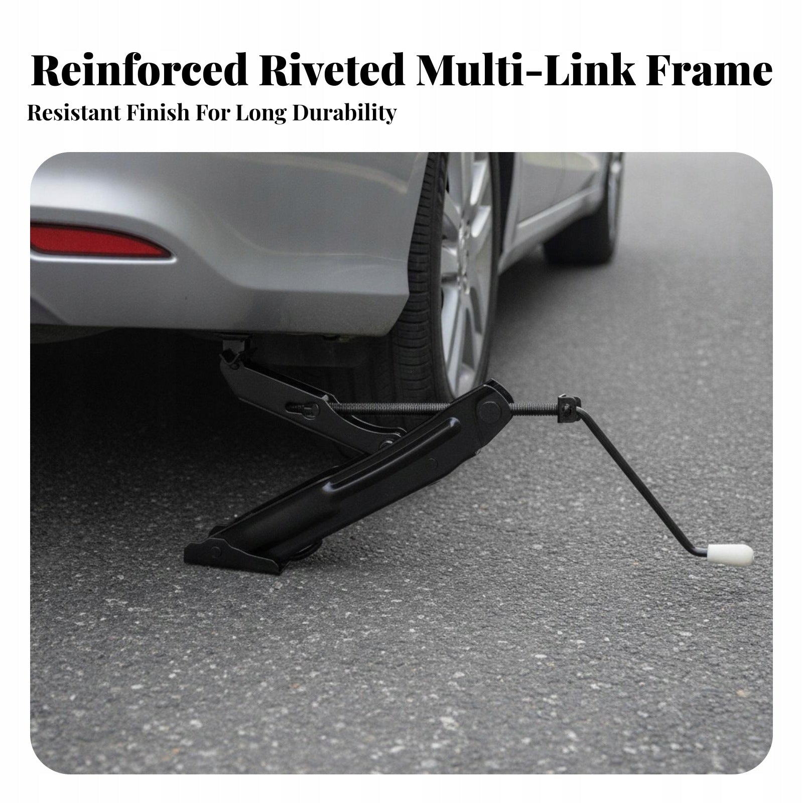 Car Scissor Jack with Crank Handle Low-Profile for Trunk Storage, Drivers Brand no brand