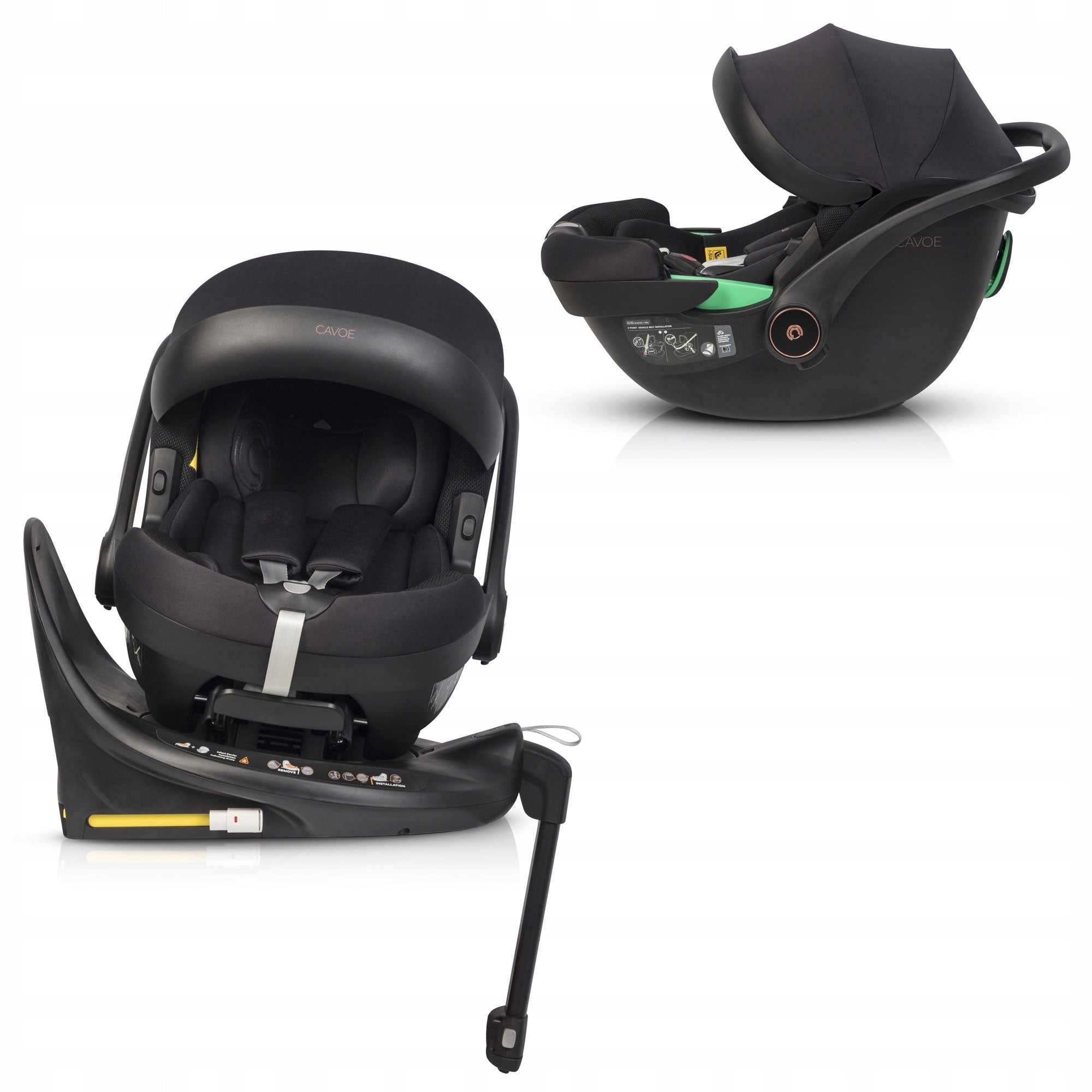 Car Seat 0-13 kg Cavoe Peu PRO Rotating Base + ISOFIX R129 ISIZE Brand Cavoe
