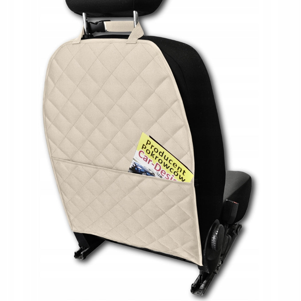 Car Seat Back Cover Seat Protector DIGGER POCKET BEIGE Manufacturer PPHU Car-Design