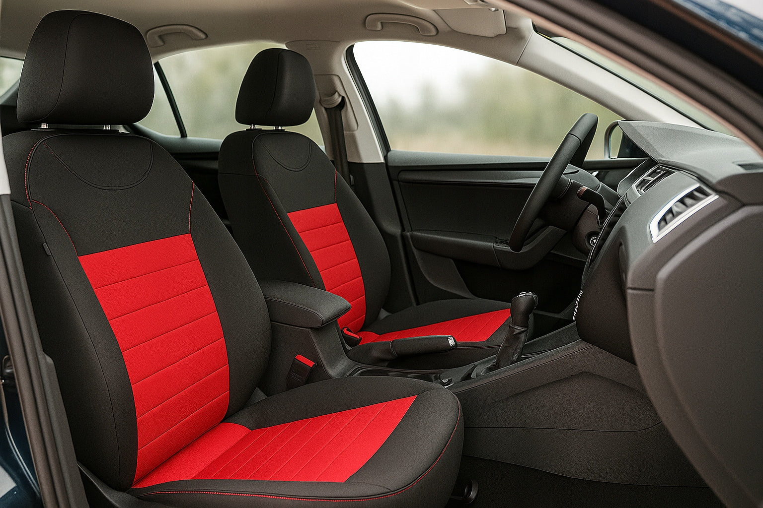 Car Seat Covers Universal T-Shirts Black Red 2pcs Manufacturer TBcars