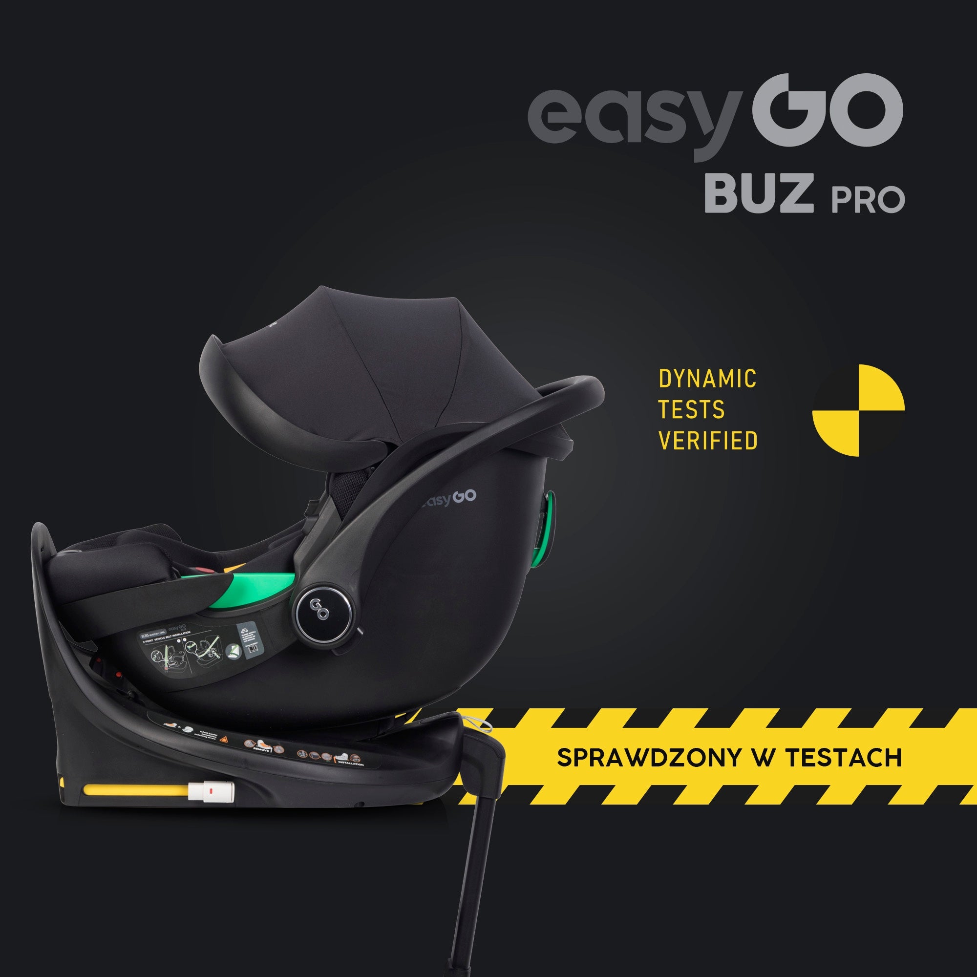 Car Seat EasyGo BUZ PRO Ink 40-87 cm Rotating ISOFIX Base Manufacturer code EASYGO BUZ PRO z obrotową bazą 40 cm 87 cm