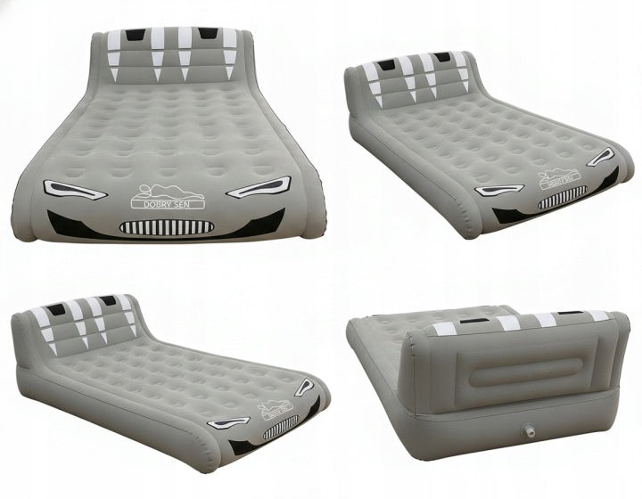 Car Shaped Inflatable Mattress Built-in Pump Light Grey Packaging status original