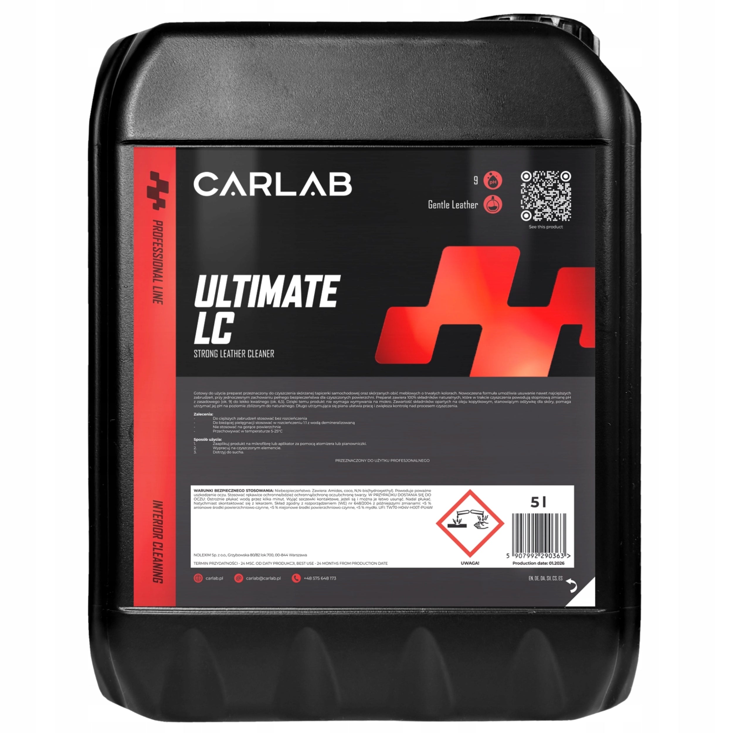 Car Skin Cleaner CARLAB PRO Ultimate Leather Cleaner 5L Manufacturer Carlab