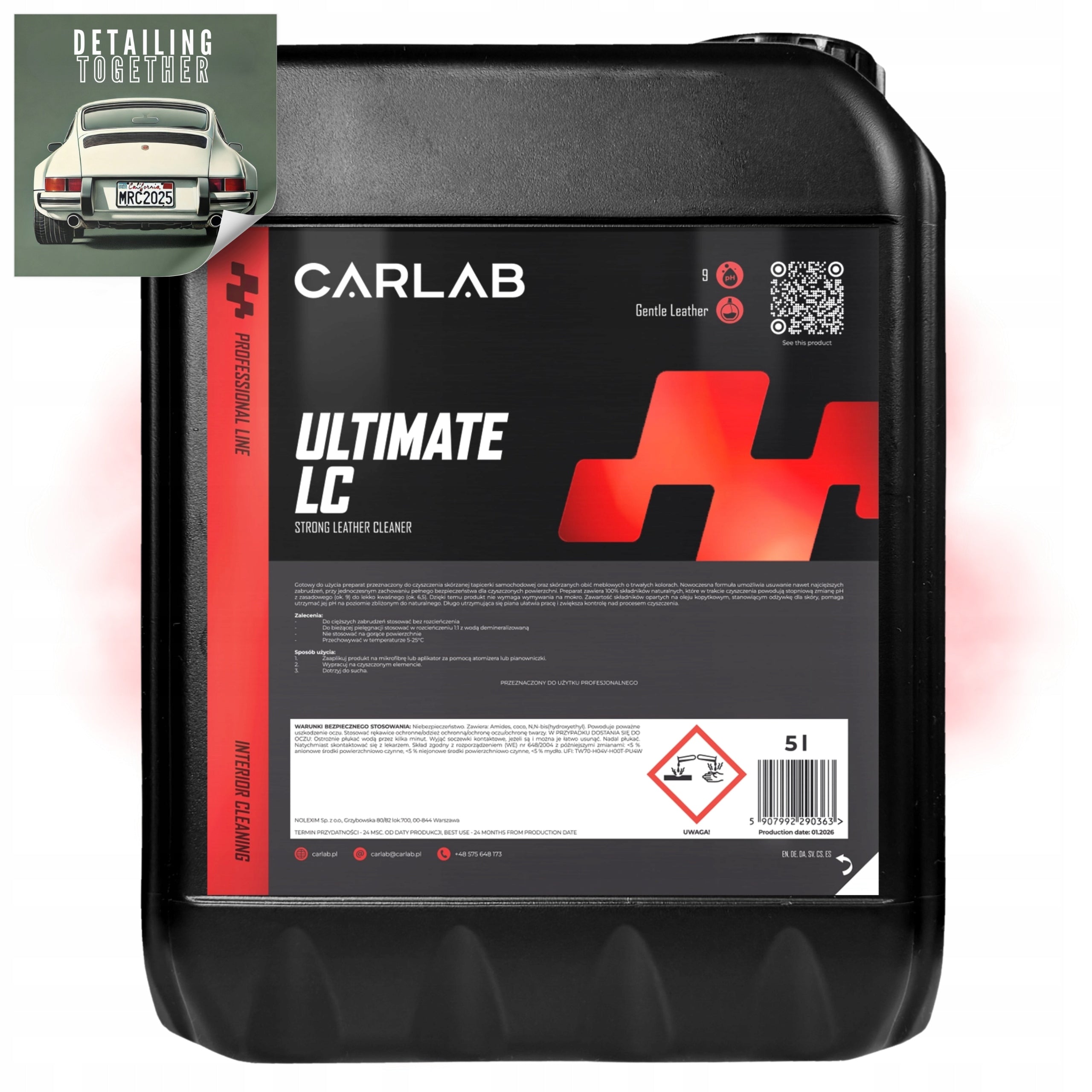 Car Skin Cleaner CARLAB PRO Ultimate Leather Cleaner 5L