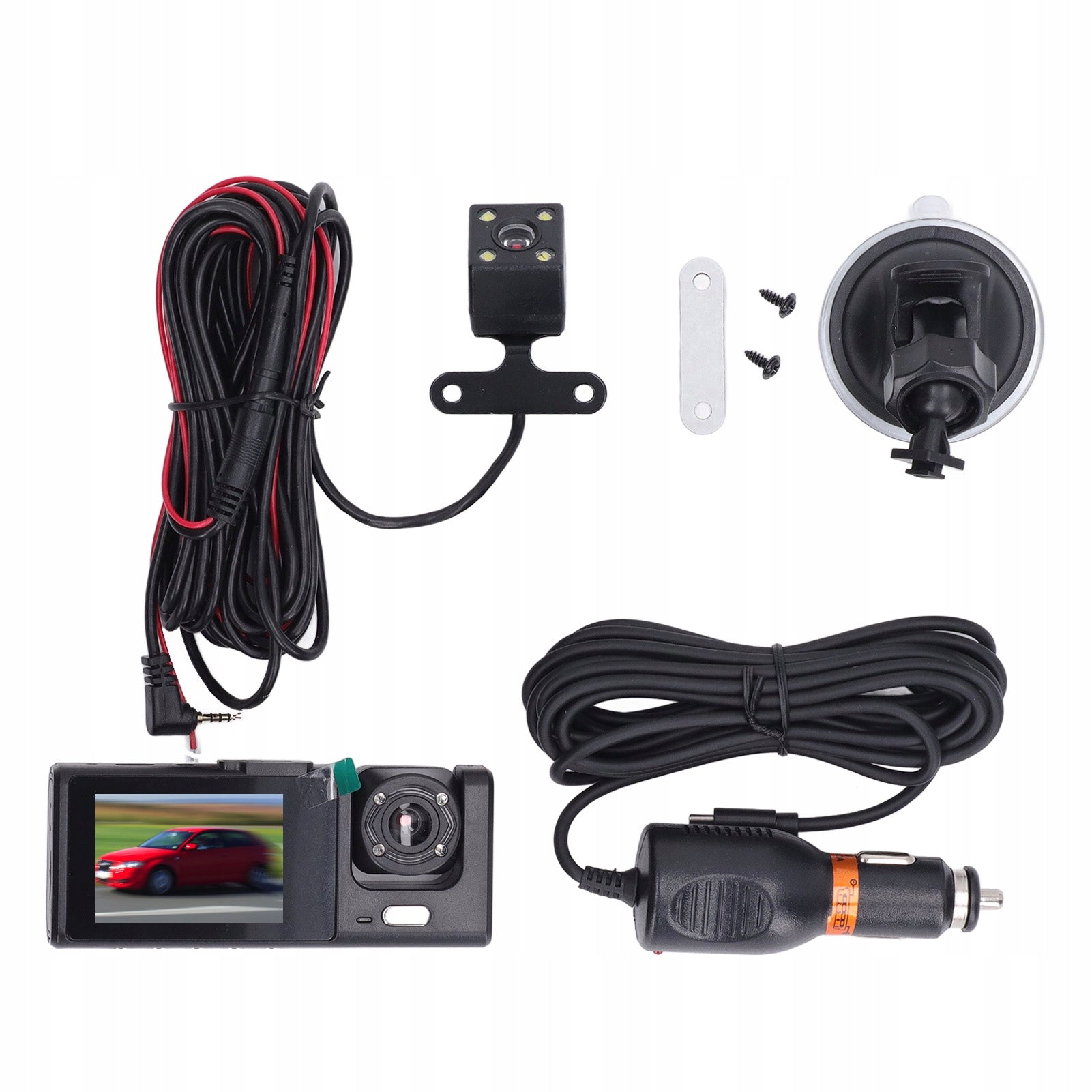 Car Traffic Rachorder Night Vision 320MAH 3 Front Lens QC