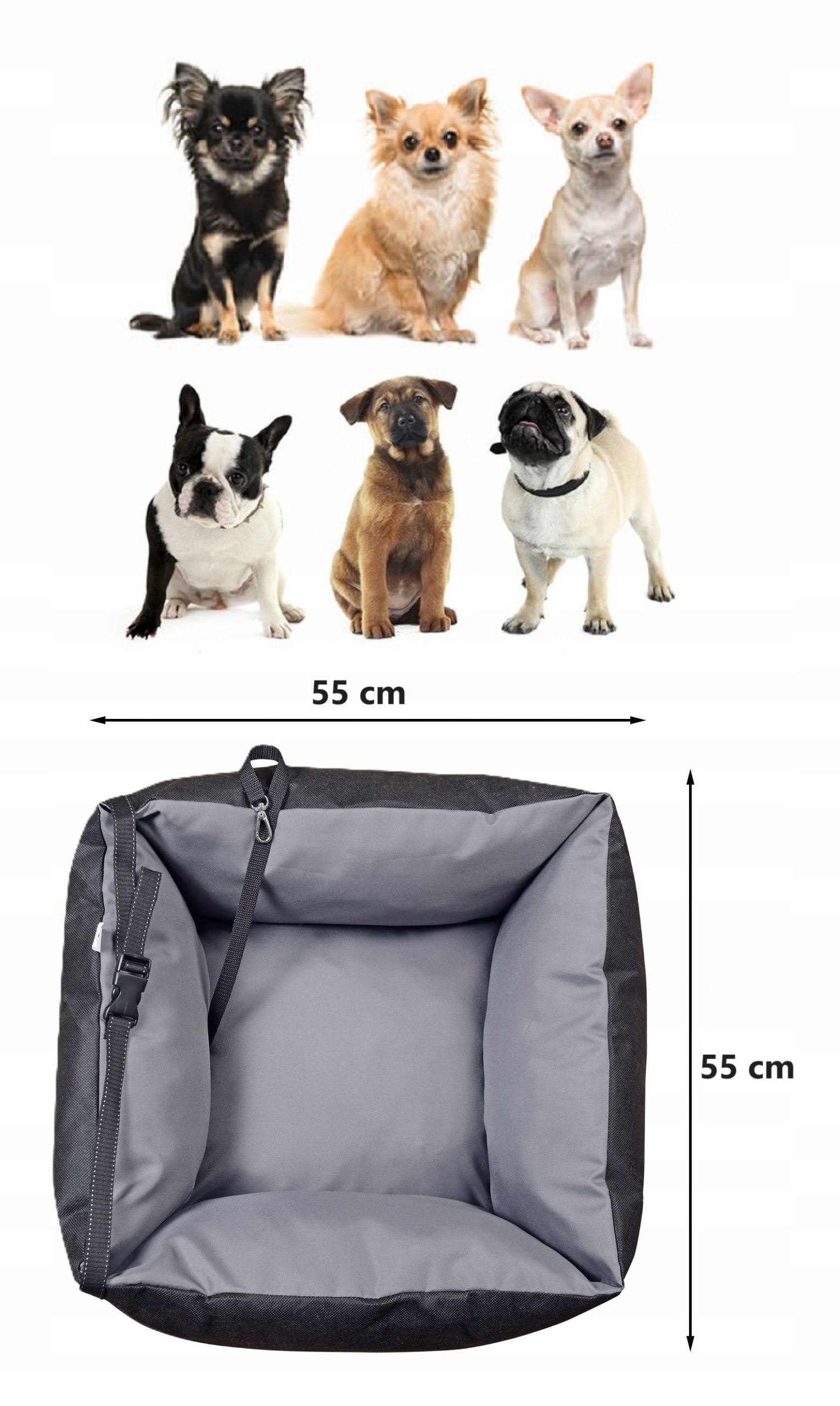 Car Transporter for Cat Dog Seat Car Mat Grey 55cm Kind carrier