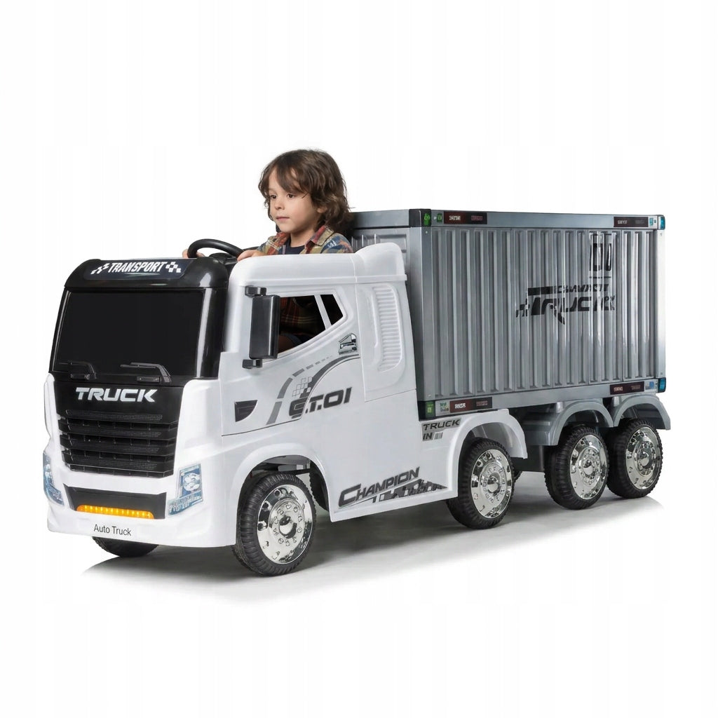 Car Truck with Electric Semitrailer - TIR, 4x45W - Colour White