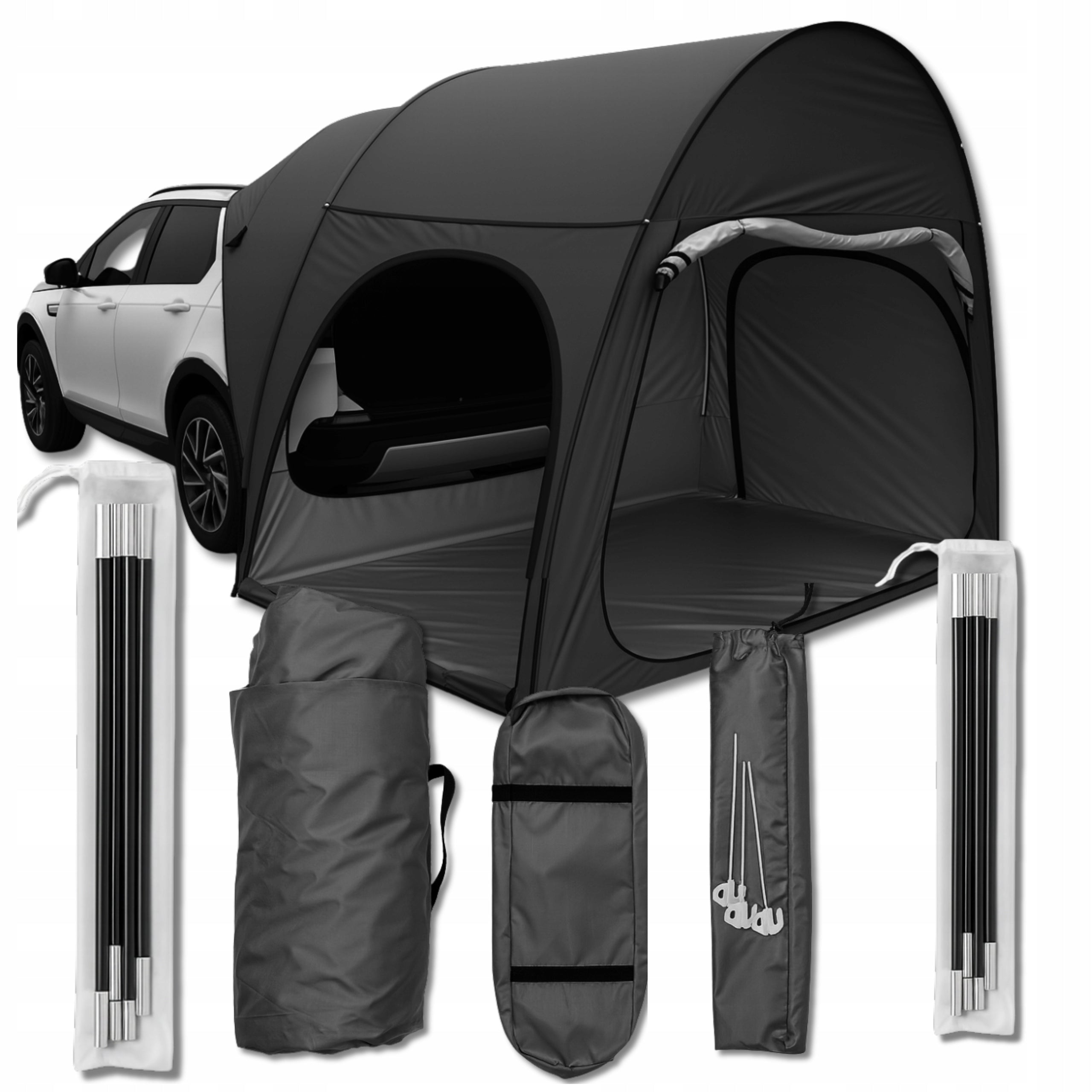 Car Trunk Tent Waterproof 2 Person Black Tourist Packaging status original