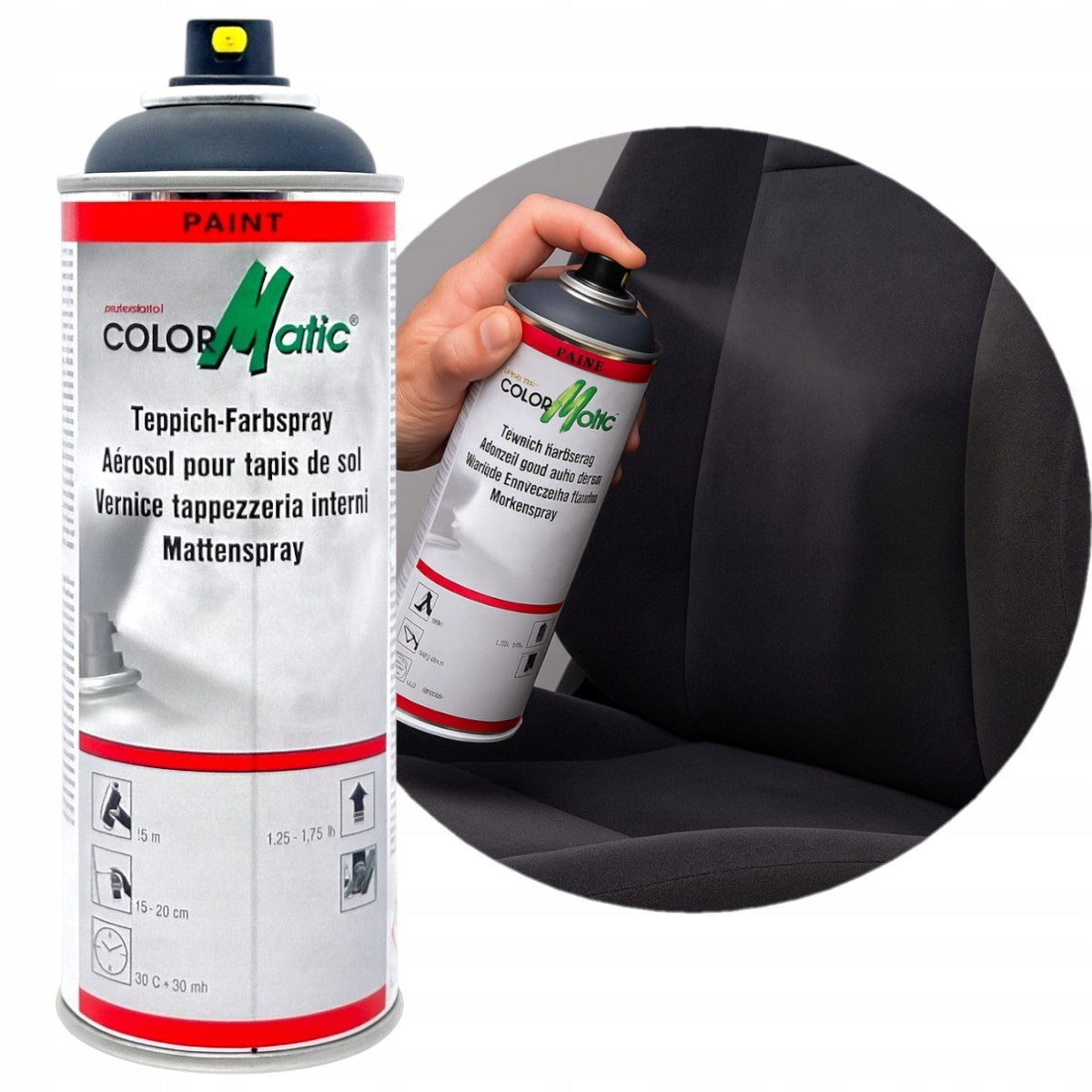 Car Velour Seat Restoration Varnish Grey Spray 400ML