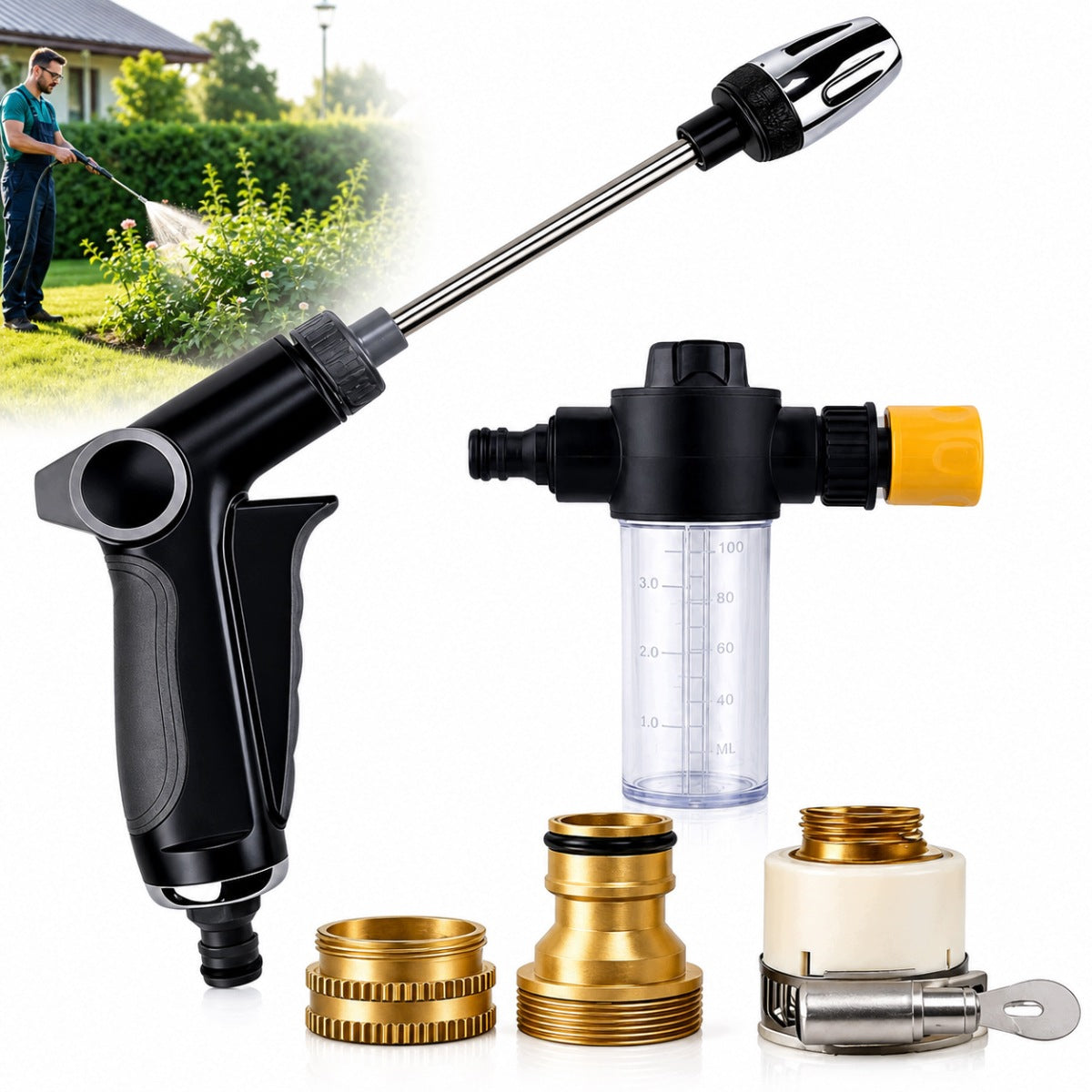 Car Wash Foam Gun with Garden Hose Liquid Tank