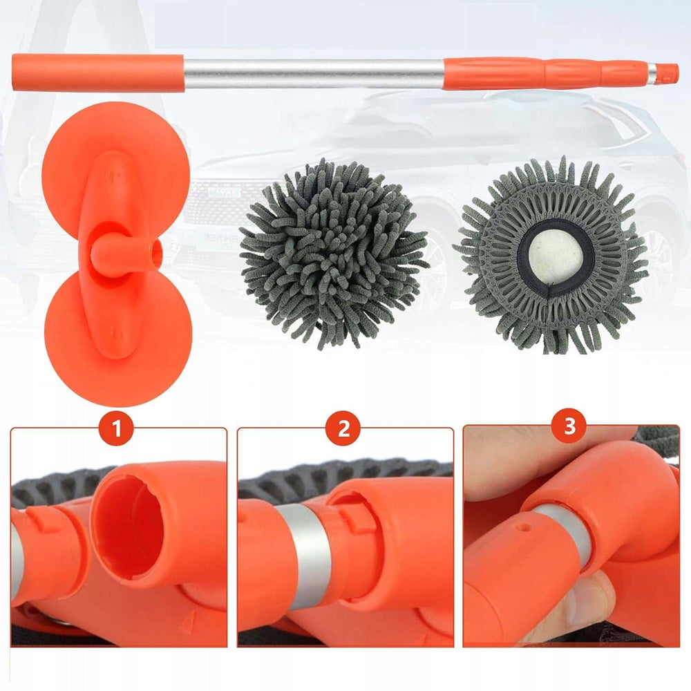 Car Wash Mop With Long Handle Rotating Telescopic Brush 115 Packaging status original
