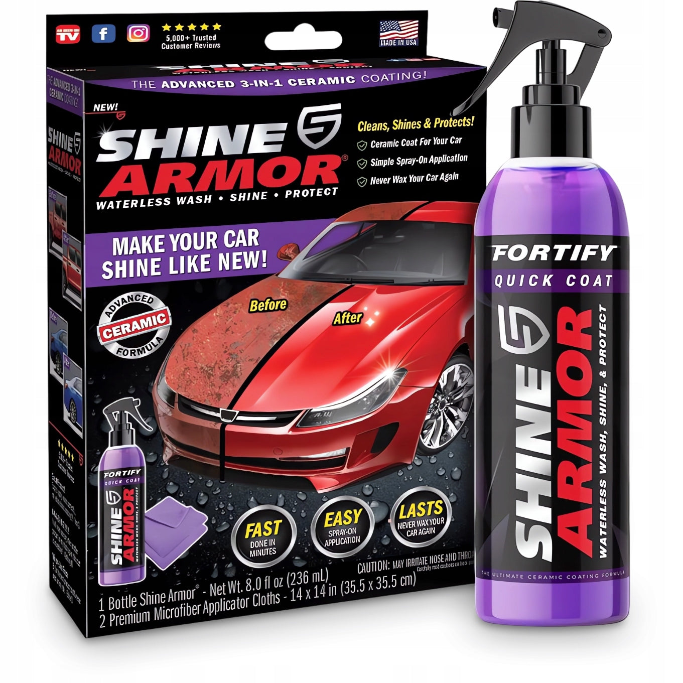 Car Wax CERAMIC FOR LACQUER 3IN1 SPRAY WAX Hydrophobic COATING Manufacturer's catalog number 334002
