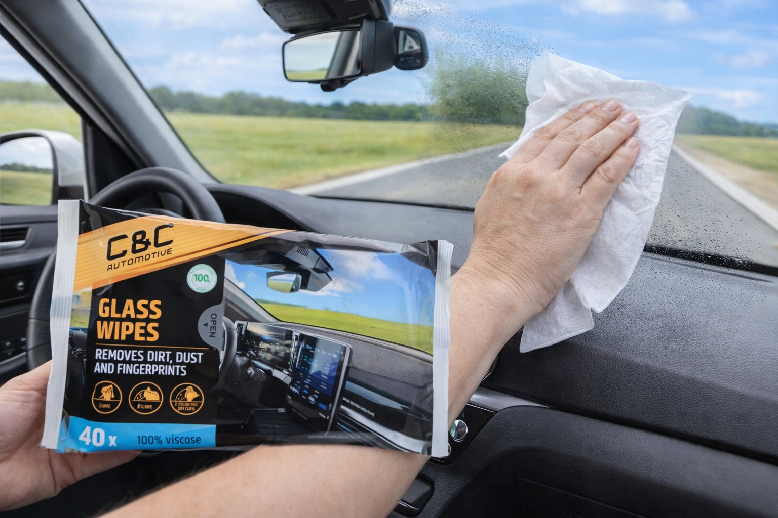 Car Window Wipes 40 Pieces Auto Window Manufacturer code 3008948