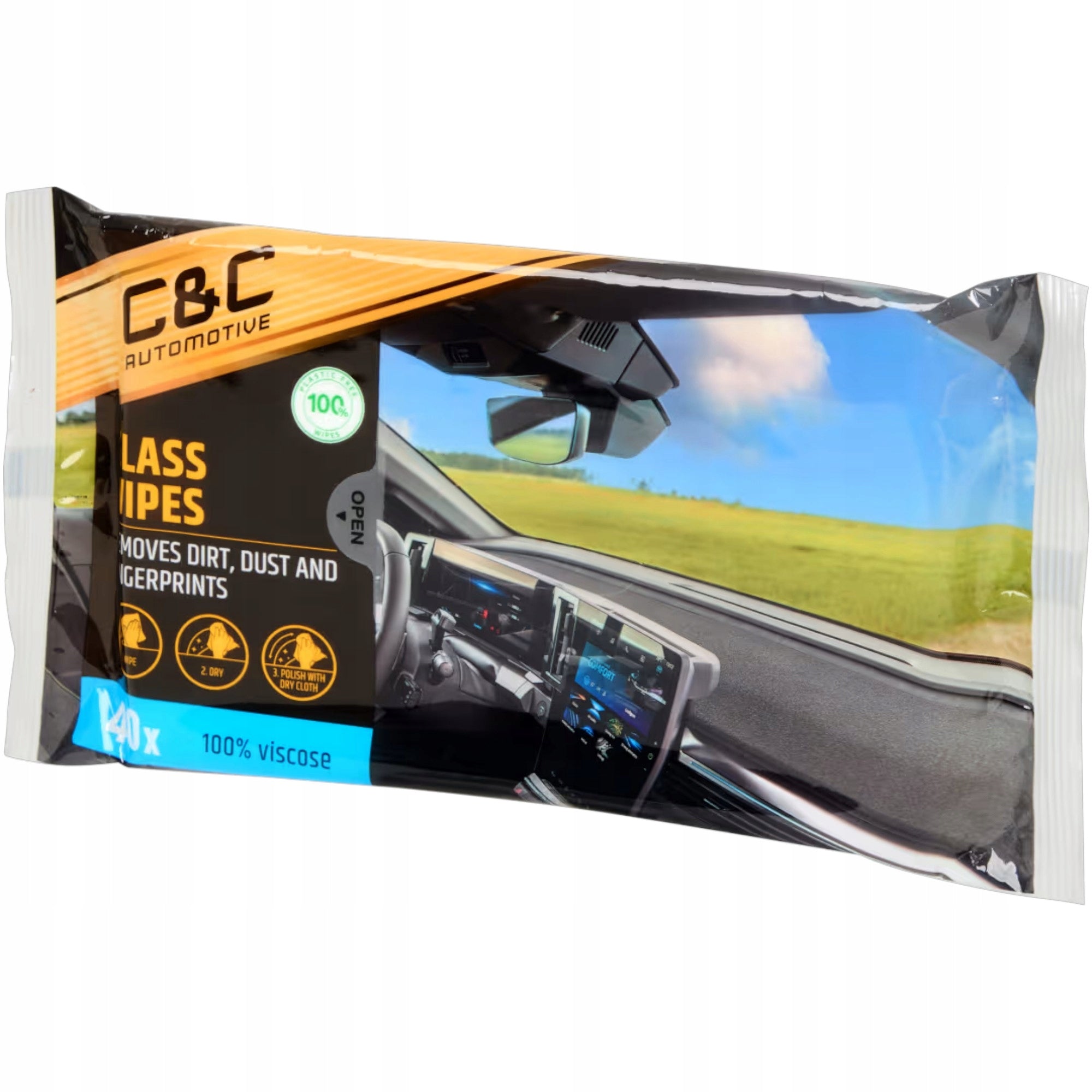 Car Window Wipes 40 Pieces Auto Window