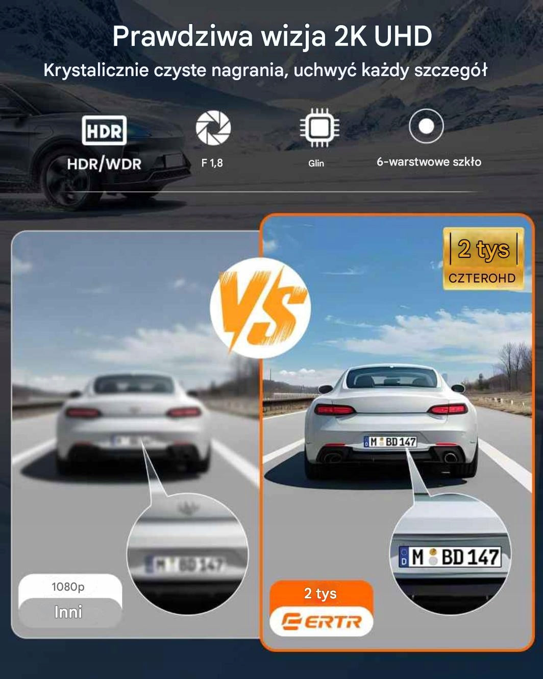 Car camera 360° 4-channel 2K + 1080P 3 Wi-Fi application G-Sensor PL Manufacturer code JLYDE251014