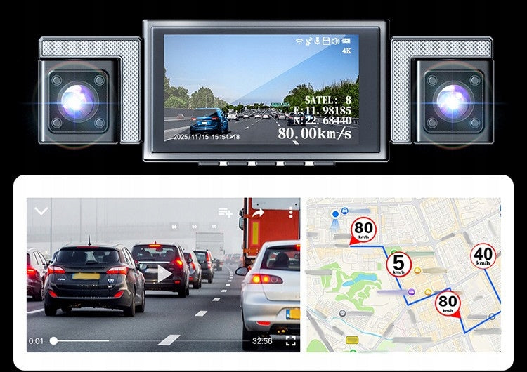 Car camera 360° 4-channel 4K + 1080P Wi-Fi application G-Sensor PL Packaging status original