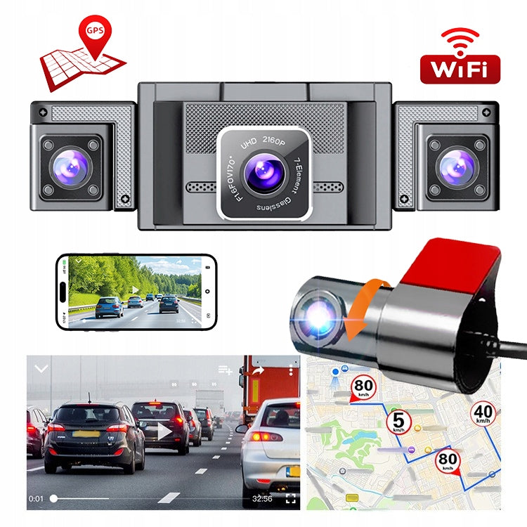 Car camera 360° 4-channel 4K + 1080P Wi-Fi application G-Sensor PL