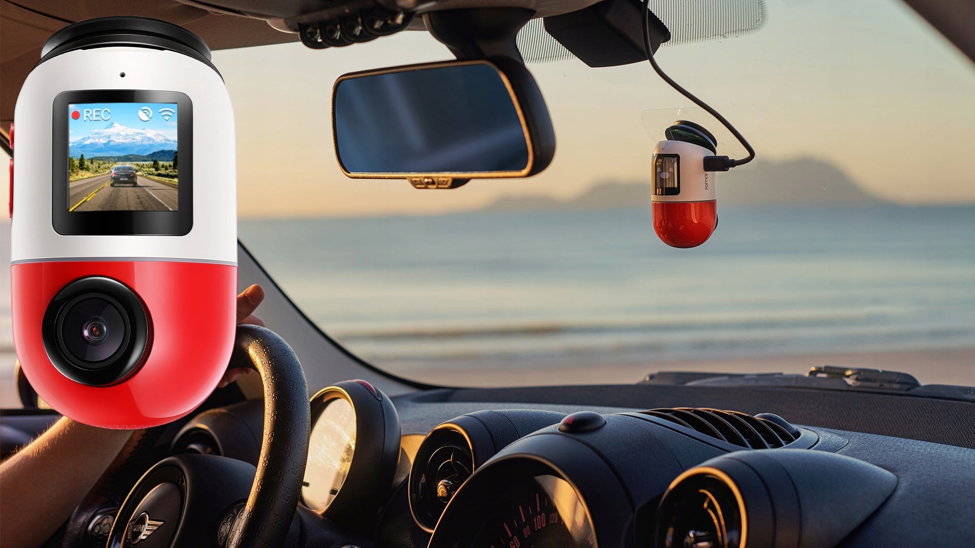 Car camera 70mai Dash Cam Omni 64GB red Batteries included no