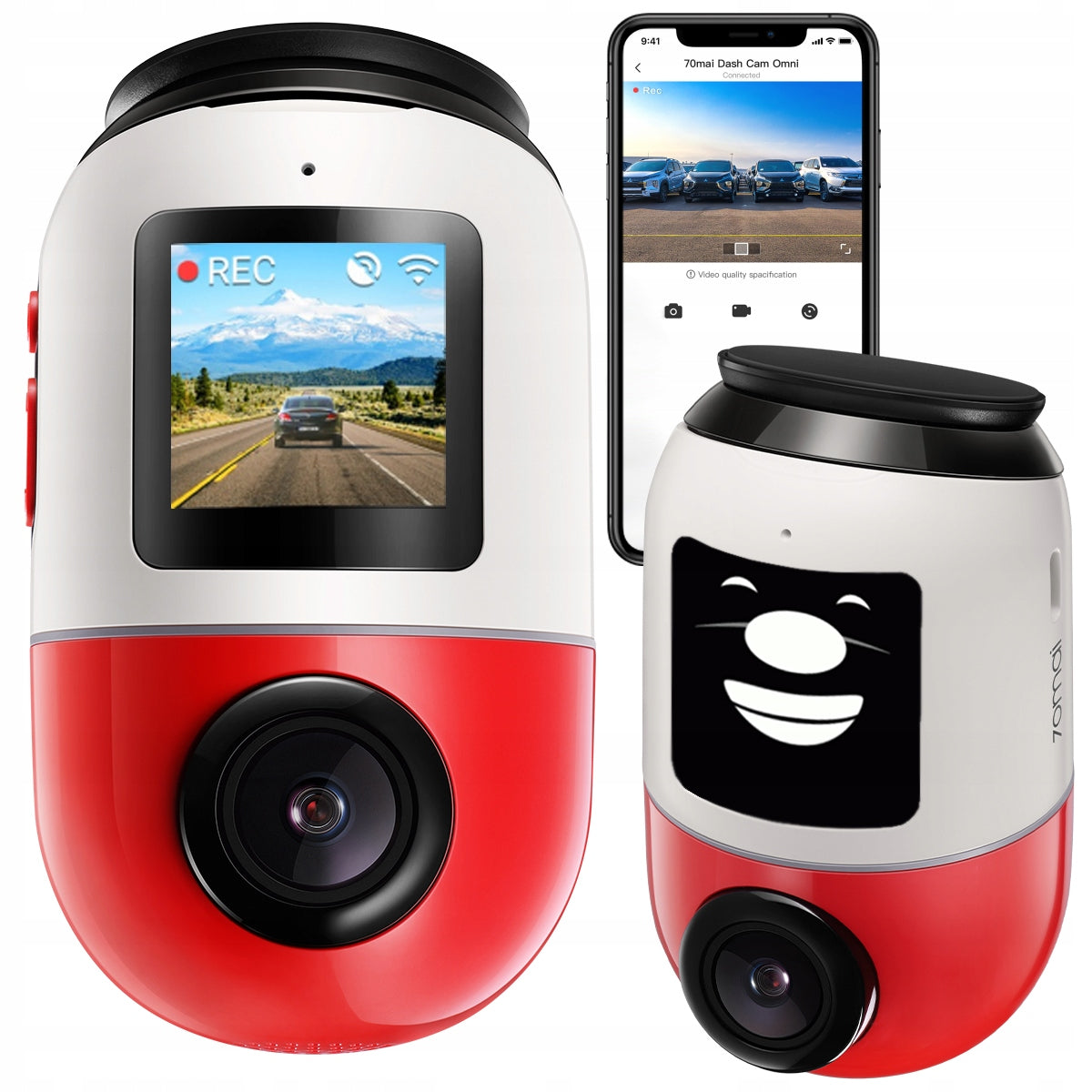 Car camera 70mai Dash Cam Omni 64GB red