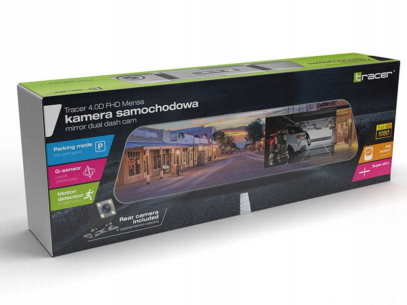 Car camera TRACER 4.0D FullHD MENSA G-sensor, parking, motion, rear Brand Tracer