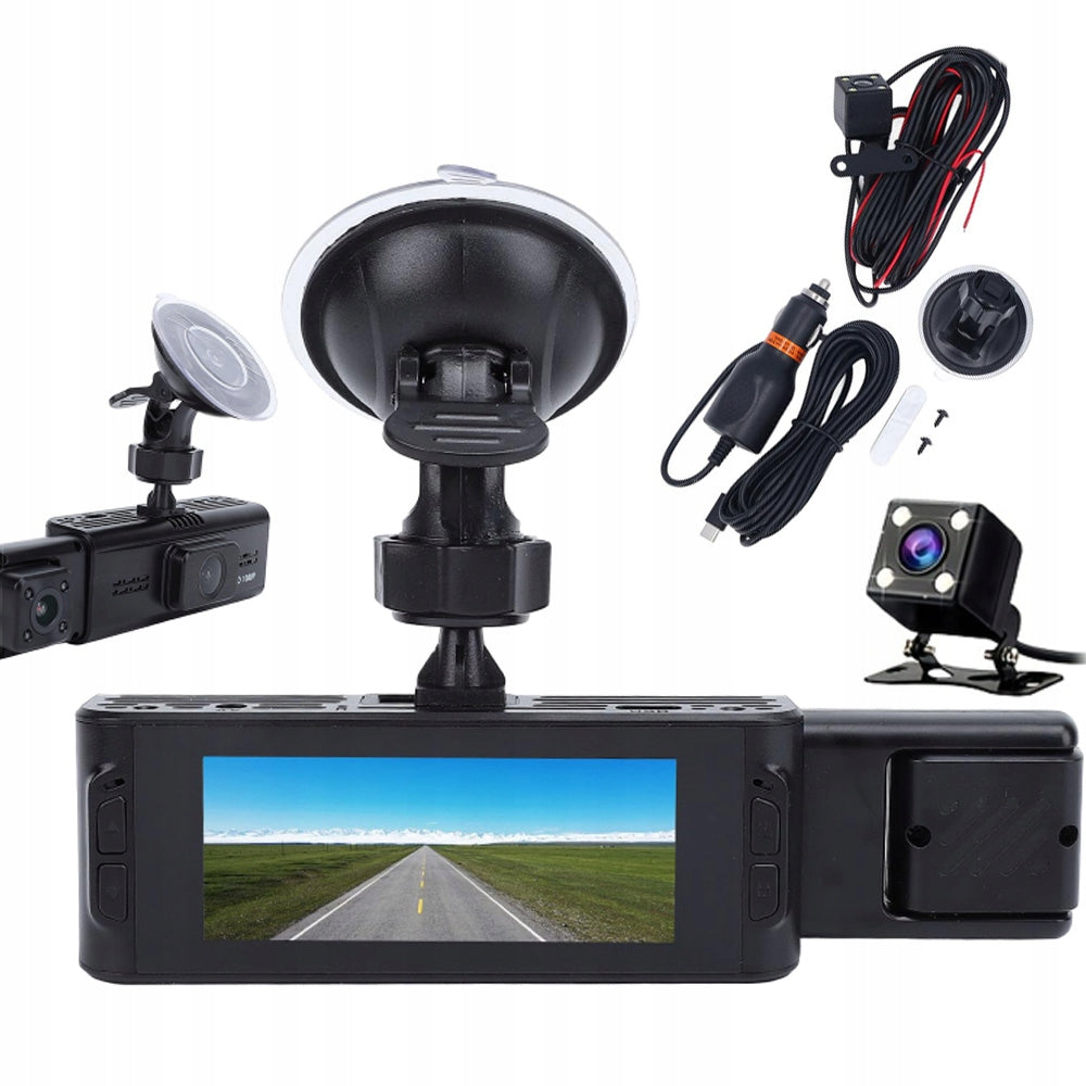 Car camera with front/rear view and inside car, 1080P