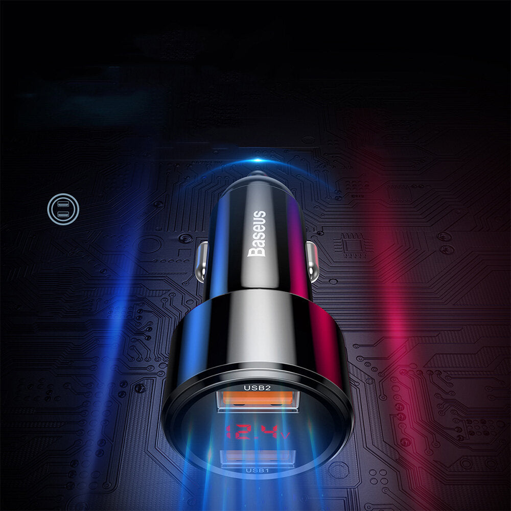 Car charger BASEUS Magic LED 45W QC 3.0 Ports USB USB typ C