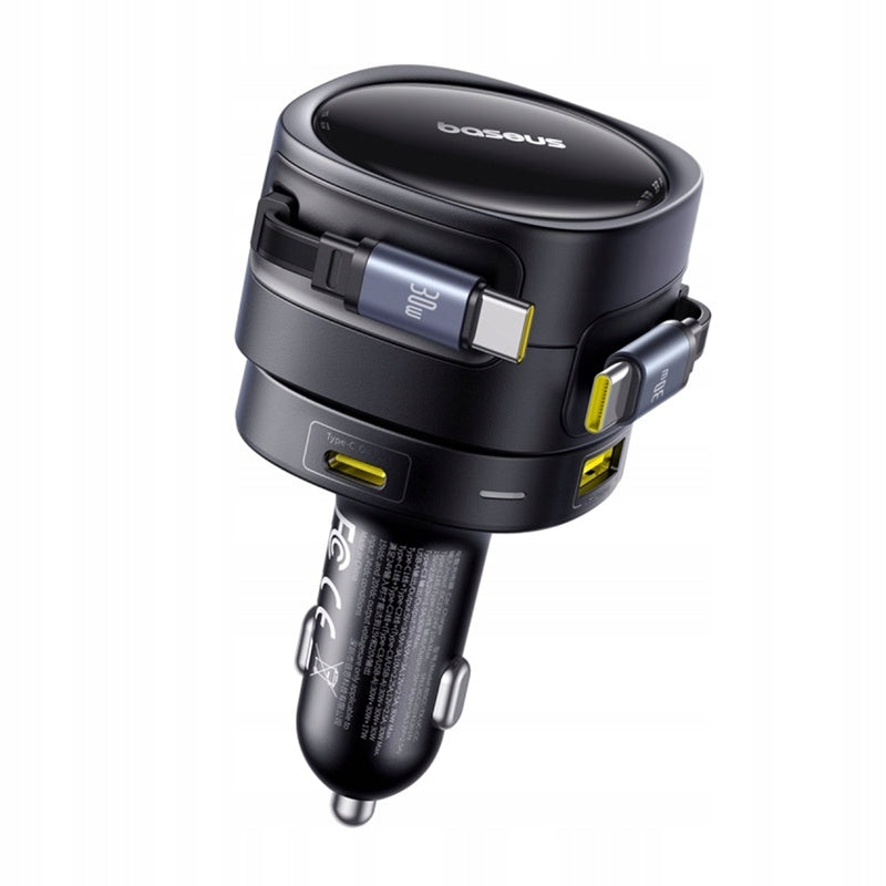Car charger Baseus 90 W with 2 USB-C and USB-A ports, black Manufacturer Baseus