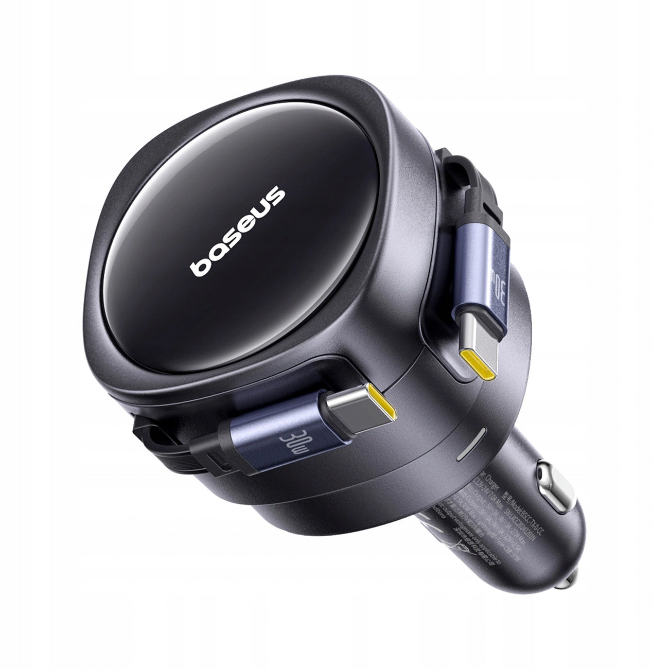 Car charger Baseus Enjoyment Max 60W with two coiled cables Output current 3000 mA