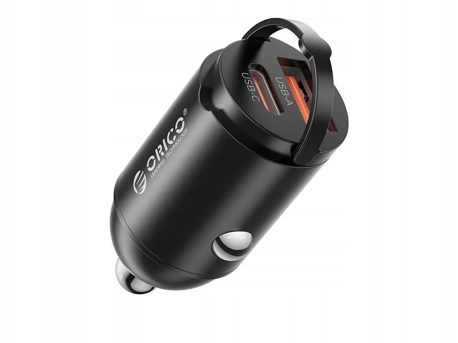Car charger PD 30W USB-C USB-A mini Orico MR-30-1A1C-BK-EP