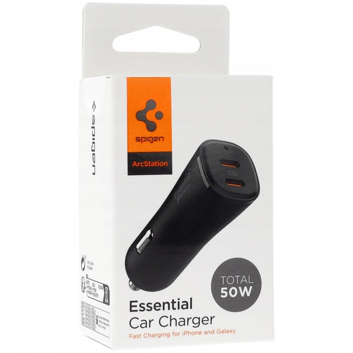 Car charger Spigen 50W USB-C fast for smartphone, tablet Packaging status original