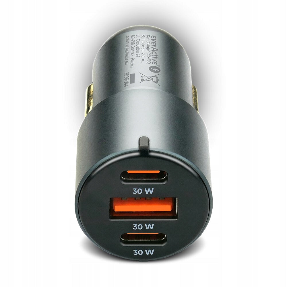 Car charger everActive CC-40Q with USB QC3.0 and 2x USB-C 60W Manufacturer no brand