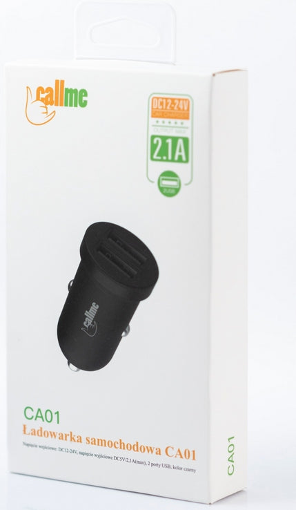 Car charger for cigarette lighter socket CALLME CA01 2.1A black Output current 2.1 mA