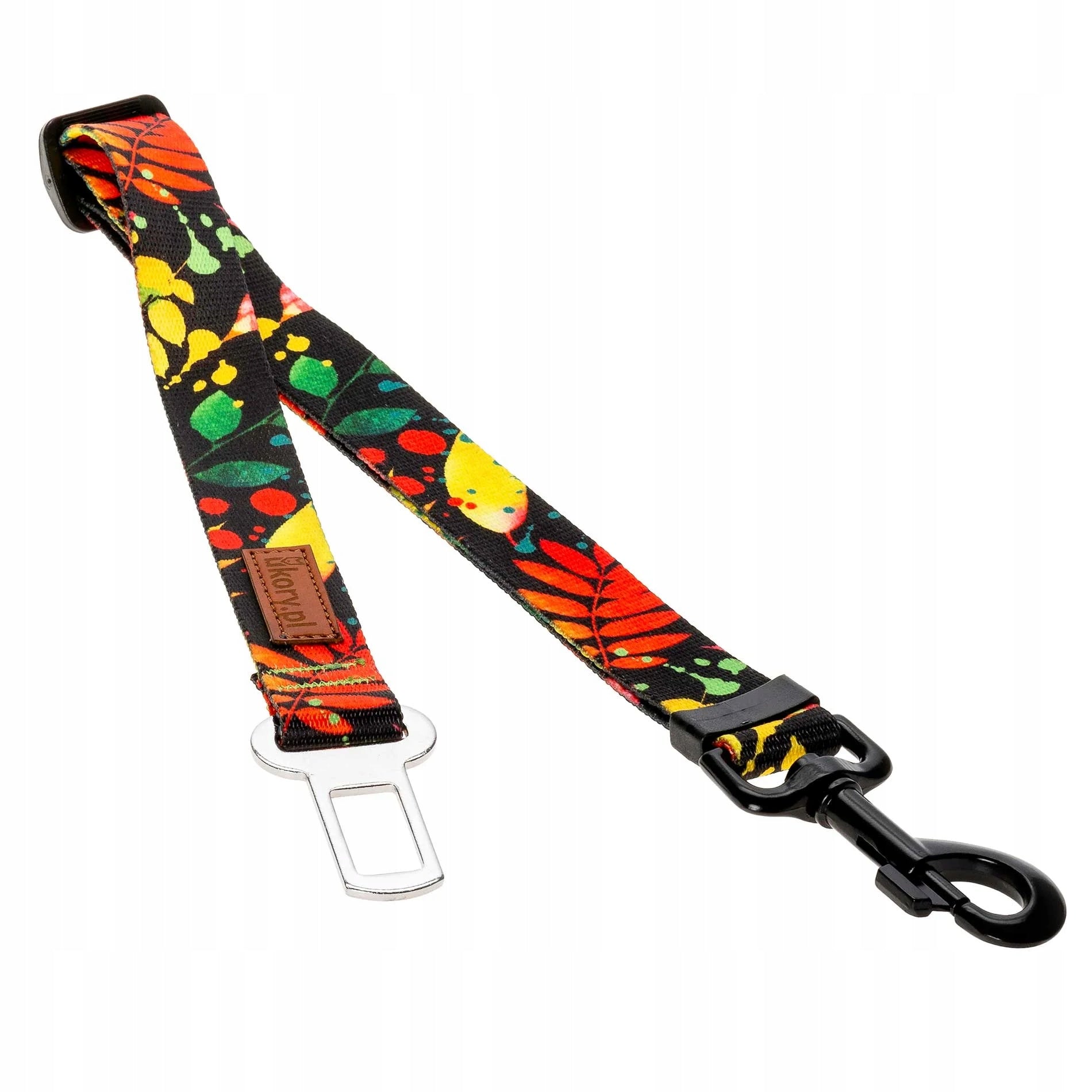 Car clasp for small dog 20 mm 45-75 cm Ukory BLACK leaves Brand Ukory