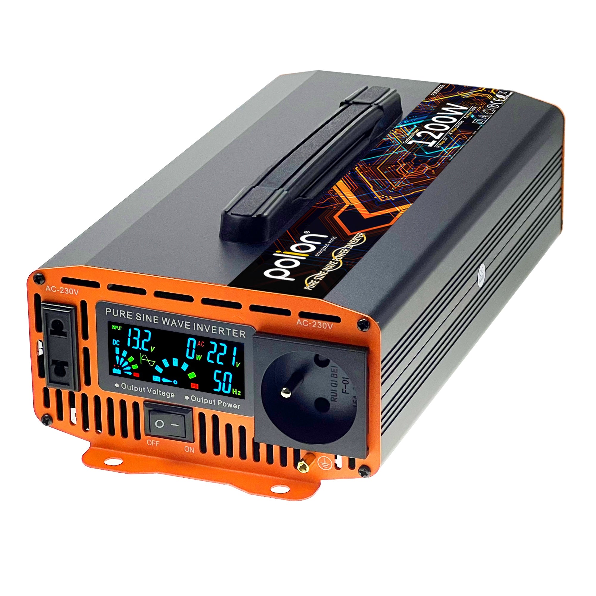 Car inverter 12V/230V Polion 1200W pure sine Packaging status original