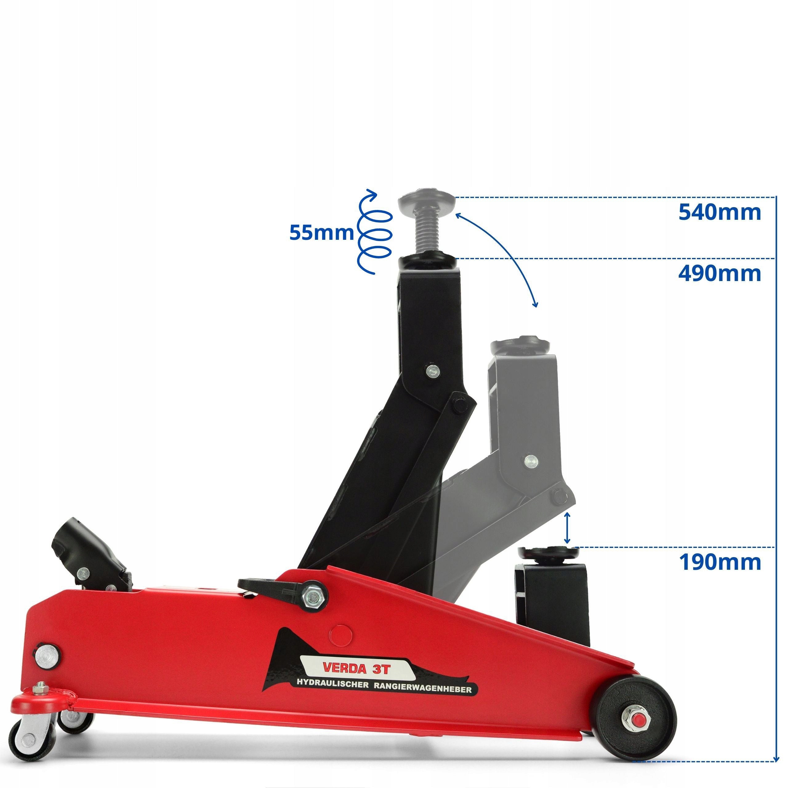 Car jack frog for suva hydraulic SUV 3T 190-530mm Manufacturer code SN3063