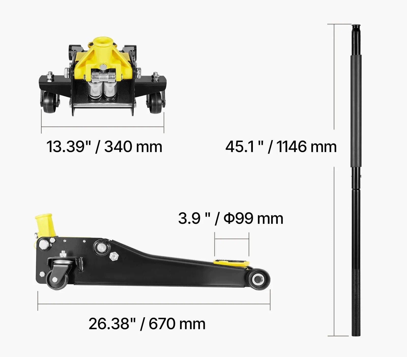 Car lift hydraulic yellow strong 2 t workshop lifting Maximum lifting height 505 mm