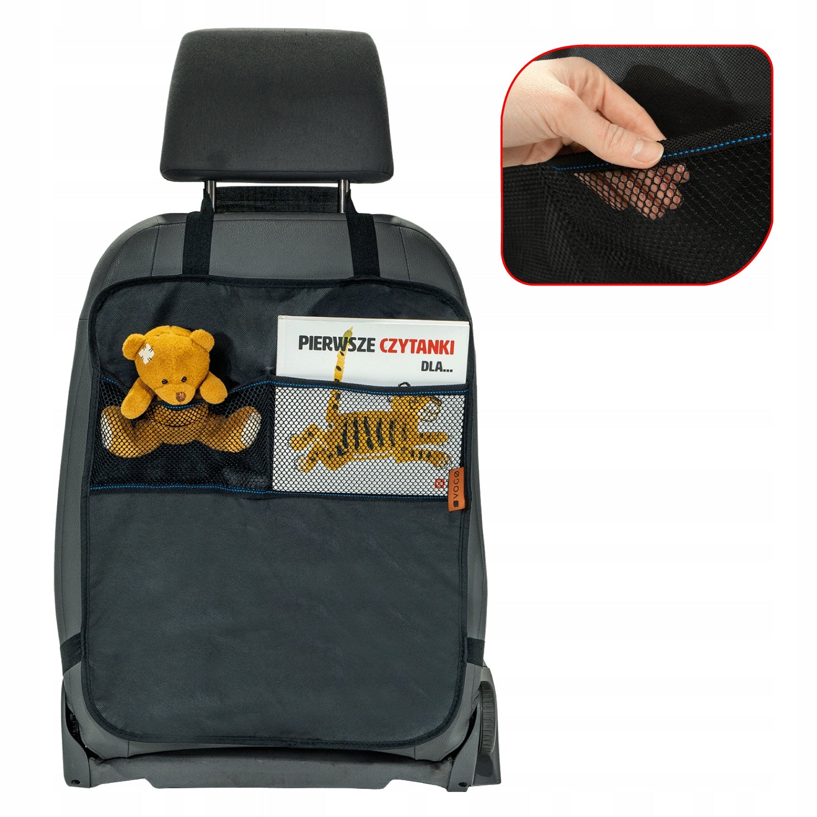 Car organizer with net seat cover car cover for children
