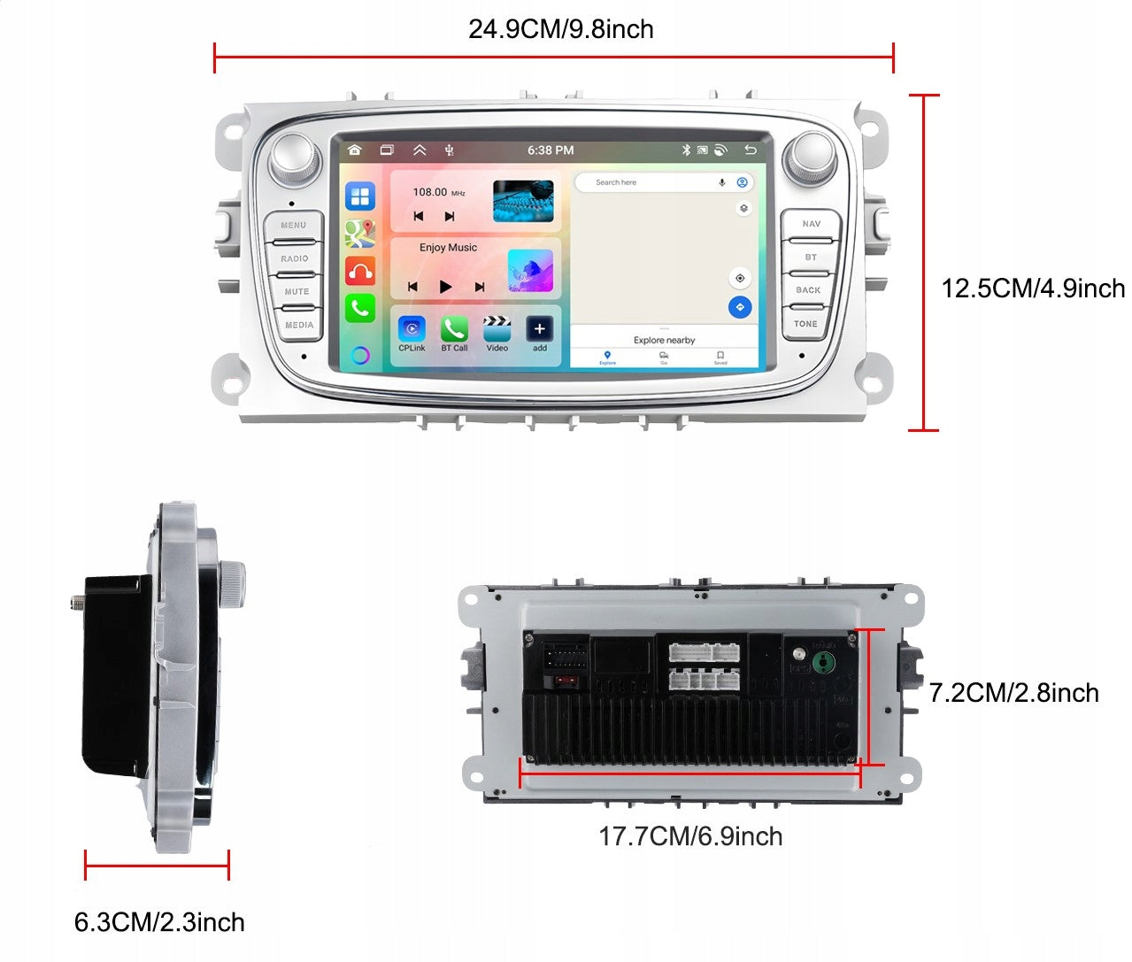 Car radio for FORD MONDEO MK4 FOCUS MK2 MK3 GALAXY CarPlay WiFi GPS Packaging status original